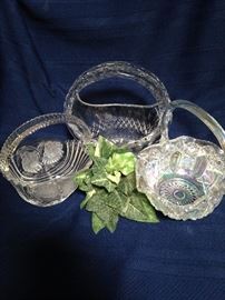 Handled crystal baskets
