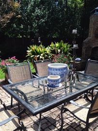 Rectangular patio table; live potted plants. We look forward to seeing you! You do not want to miss this sale --- 3600 Wynnwood, Tyler, TX, Sept. 7-9th!