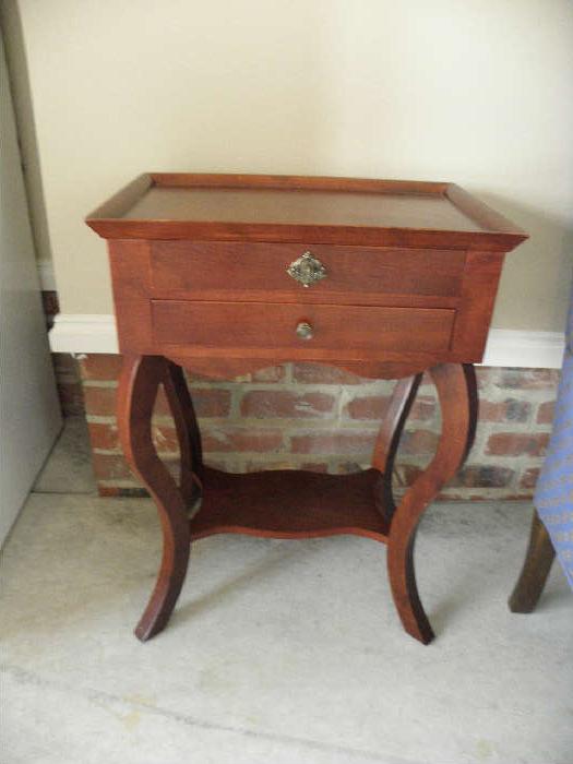 Mahogany two drawer side table