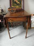 Chinese chippendale side table with drop leaf sides