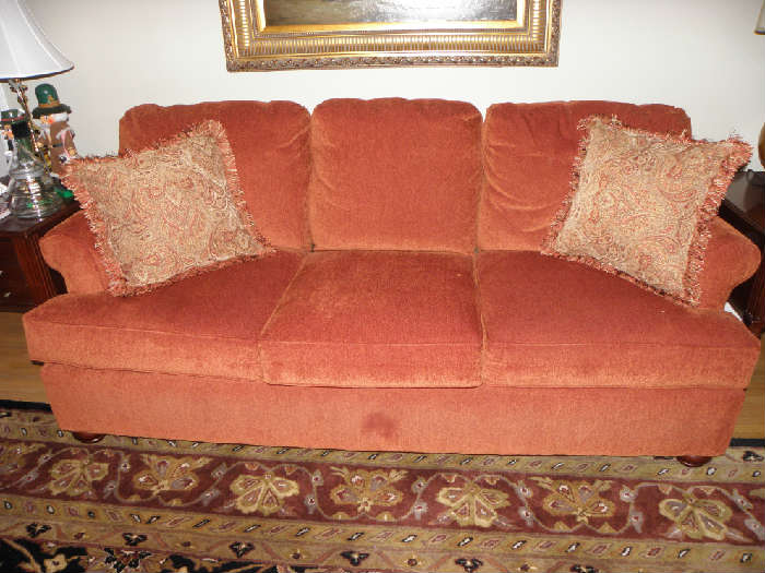 Broyhill 3 seat sofa in rust