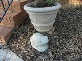 Large cement frog.