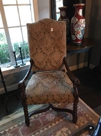 One of a pair of Spanish throne chairs