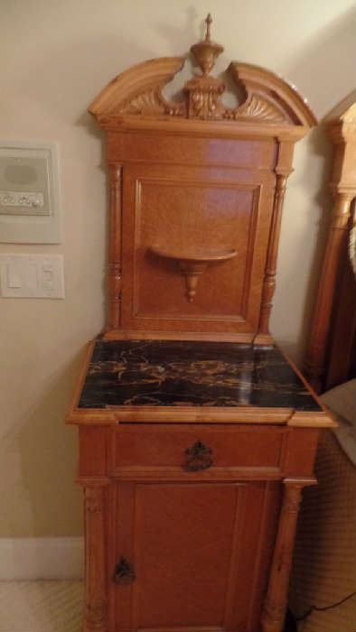 Antique King Bedroom Suite. Made for Royalty. Displayed in 1908 World Expo. Entire set $15,000. Set includes, Beds, Dresser w/ mirror, two night stands, wash stand.