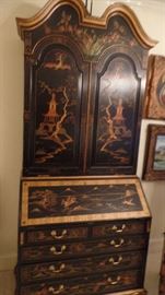 20th Century Black Lacquered Chinese Secretary approx 9ft high by 21in wide $9,000 