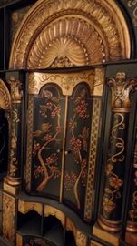 20th Century Black Lacquered Chinese Secretary approx 8'2"ft high by 46in wide $9,000 