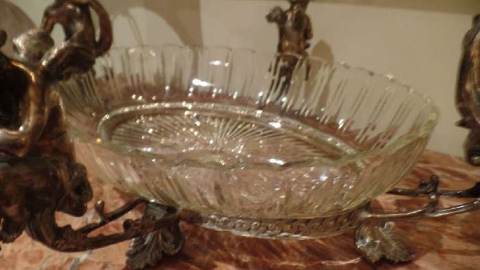 Signed Baccarat Crystal and Silverplate approx. 36"x16" $3,800