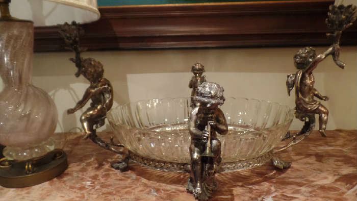 Signed Baccarat Crystal and Silverplate approx. 36"x16" $3,800