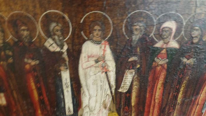 19th C. Russian Icon approx 24 in x 20 in