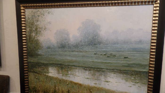 Original Oil Painting 5 x 4 Sheep in Field $3,800