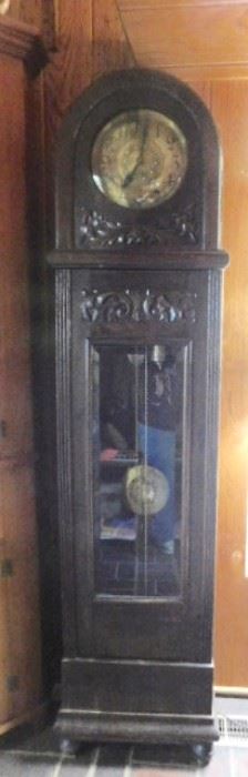 Antique Oak Grandfather clock 80 by 20