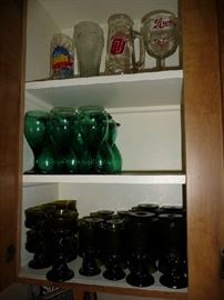 GREEN GLASSWARE, STEMWARE