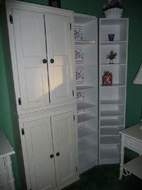WHITE CABINET, WHITE OPEN SHELVING
