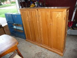 2 WOOD CABINETS
