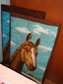 Quilted fabric art of a horse (pair)