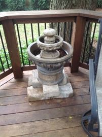 Cement water feature but needs new motor.  $50 presale