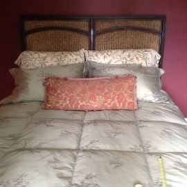 Full size headboard..matches dresser...wicker and metal.  Set is $135
