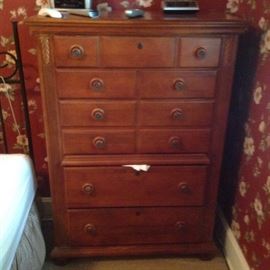 Virginia House chest of drawers...38" wide, 18" deep, 54" high.  Matches night stands and triple dresser.  $125.  Presale available