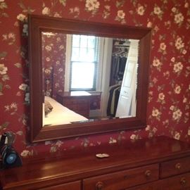 Mirror over dresser...47" wide and 38" high..beveled glass.. $80