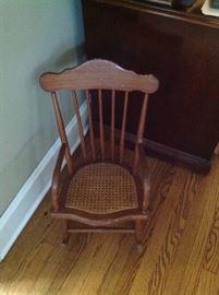 Child's rocker with cane seat.. $45...presale available