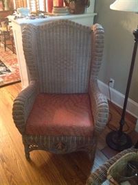 Rattan chair and ottoman