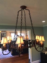 Antique Style Wrought Iron Chandelier.