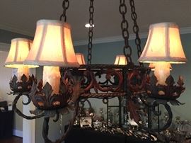 Antique Style Wrought Iron Chandelier.