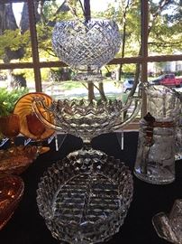 Depression glass pieces, cut Bohemian glasses, Fostoria, Waterford and Baccarat crystal, Spode China and More...