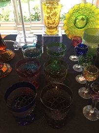 Depression glass pieces, cut Bohemian glasses, Fostoria, Waterford and Baccarat crystal, Spode China and More...