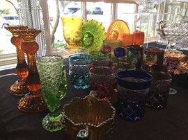 Depression glass pieces, cut Bohemian glasses, Fostoria, Waterford and Baccarat crystal, Spode China and More...