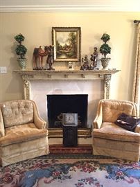 Crushed Velvet Armchairs.