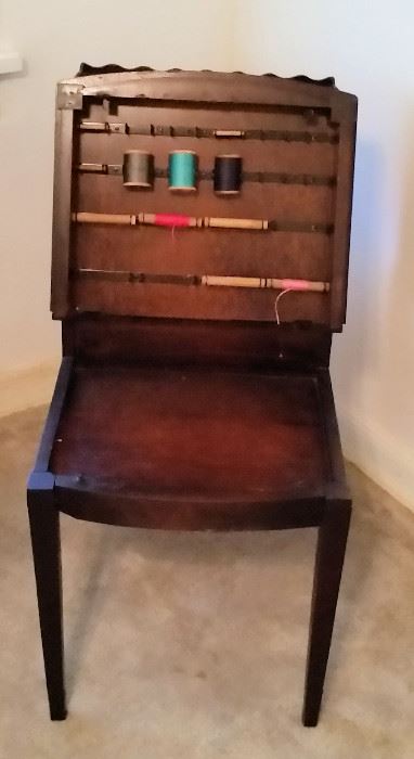 Antique Step Down Side Table with Spools