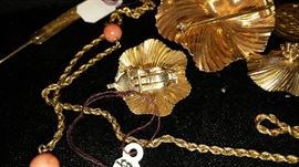 tiffany & co fur clip & earrings