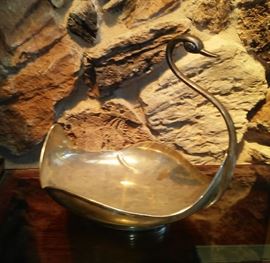 zunida sterling modernist swan centerpiece bowl