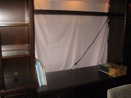 Entertainment center - measures about - 82" wide, 22" deep, 80" high