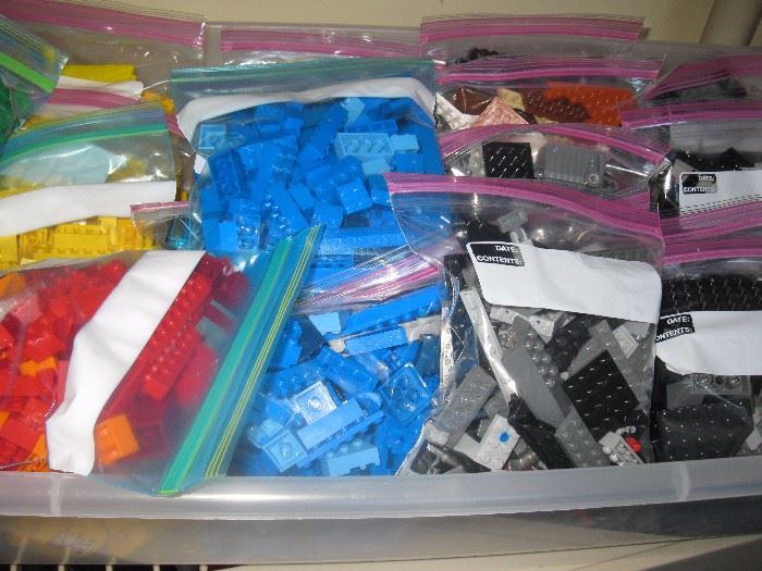 Lego pieces - quarts size bags by color