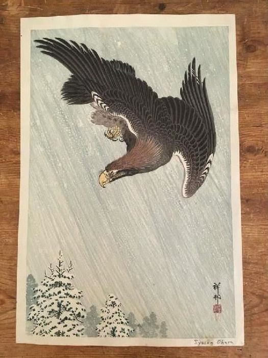 " Eagle in Snow Storm " Shoson O'Hara 