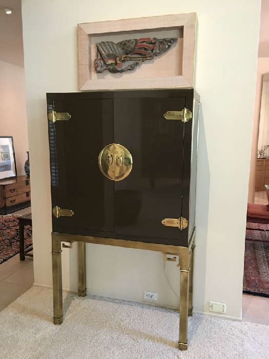 Asian Lacquer Bar on Brass Stand