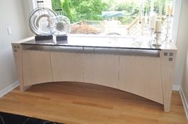 Custom made contemporary laminate and granite buffet server, 92"w x 33"h x 23"d