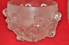Spectacular collection of Lalique crystal including this fabulous Large Lalique Luxembourg Bowl!
