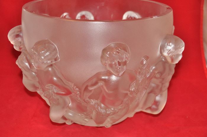 Spectacular collection of Lalique crystal including this fabulous Large Lalique Luxembourg Bowl!
