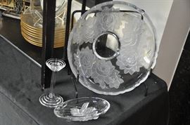 Lovely glass serving pieces 