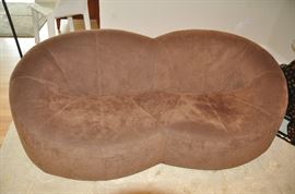 Ligne Roset chocolate brown Pumpkin Loveseat by Pierre Pauline 