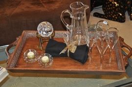Great crystal bar ware including this Waterford pitcher