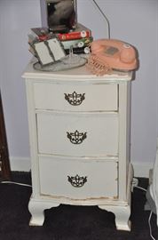 Petite antique painted nightstand 