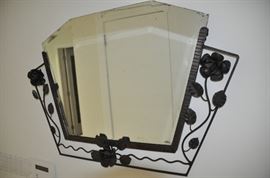 Iron scrolled wall mirror
