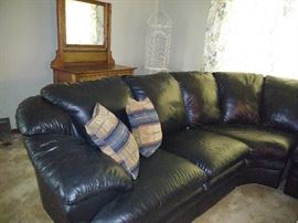 black leather 3 piece large sectional