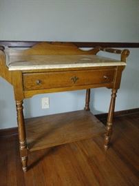 marble top table w/drawer