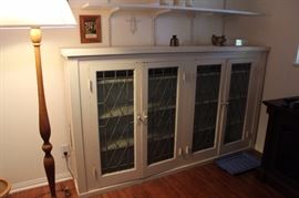 leaded glass cabinet