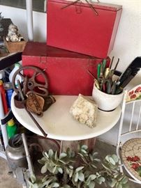 Vintage cooler picnic boxes